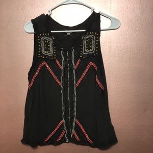 Beaded black top